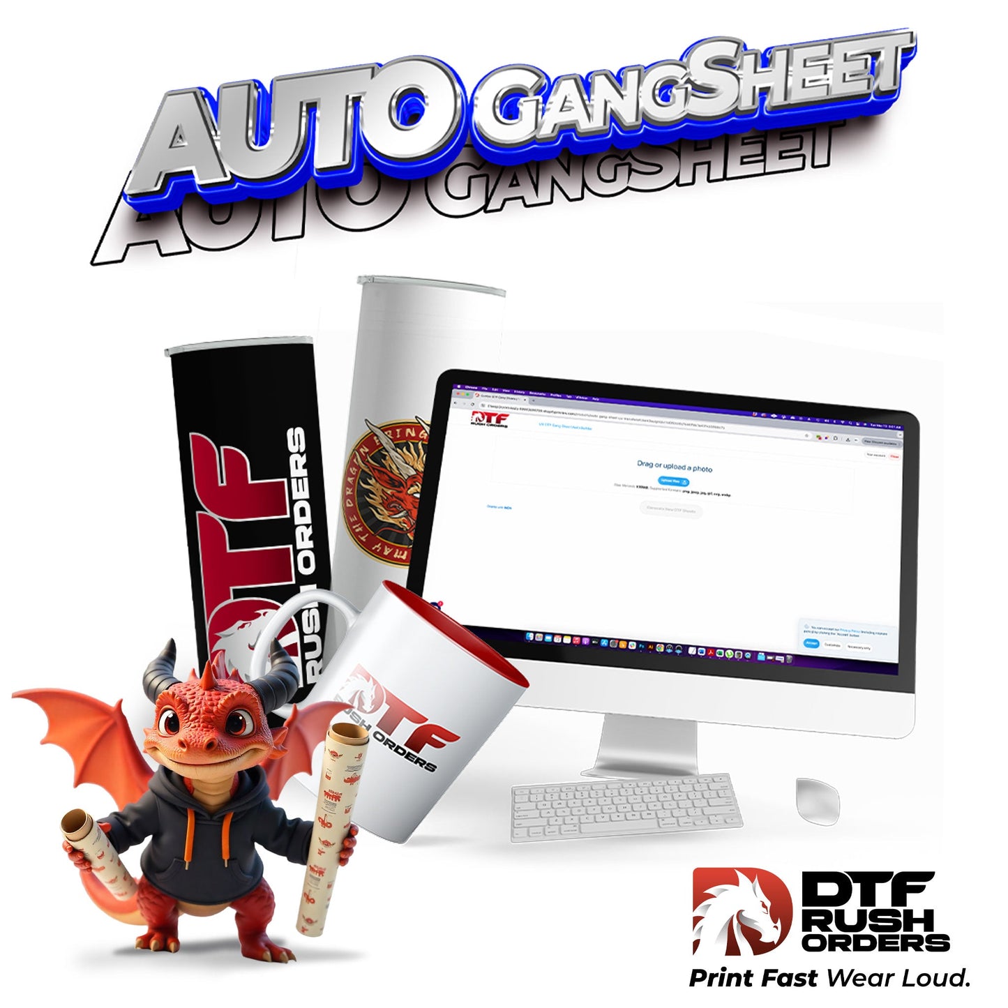 UV gang sheet builder for custom UV DTF sticker transfers