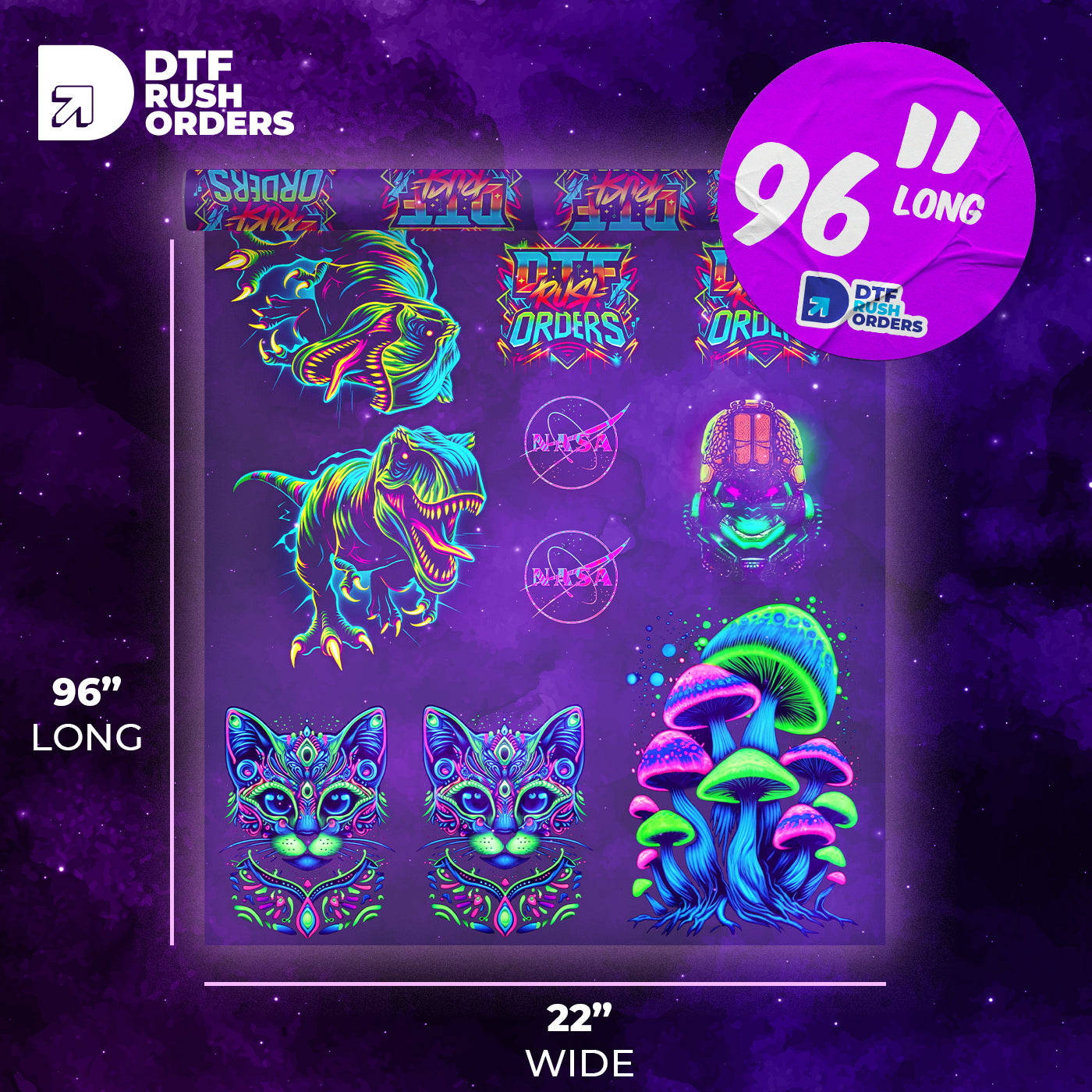 Budget-Friendly Fluorescent DTF Transfers
