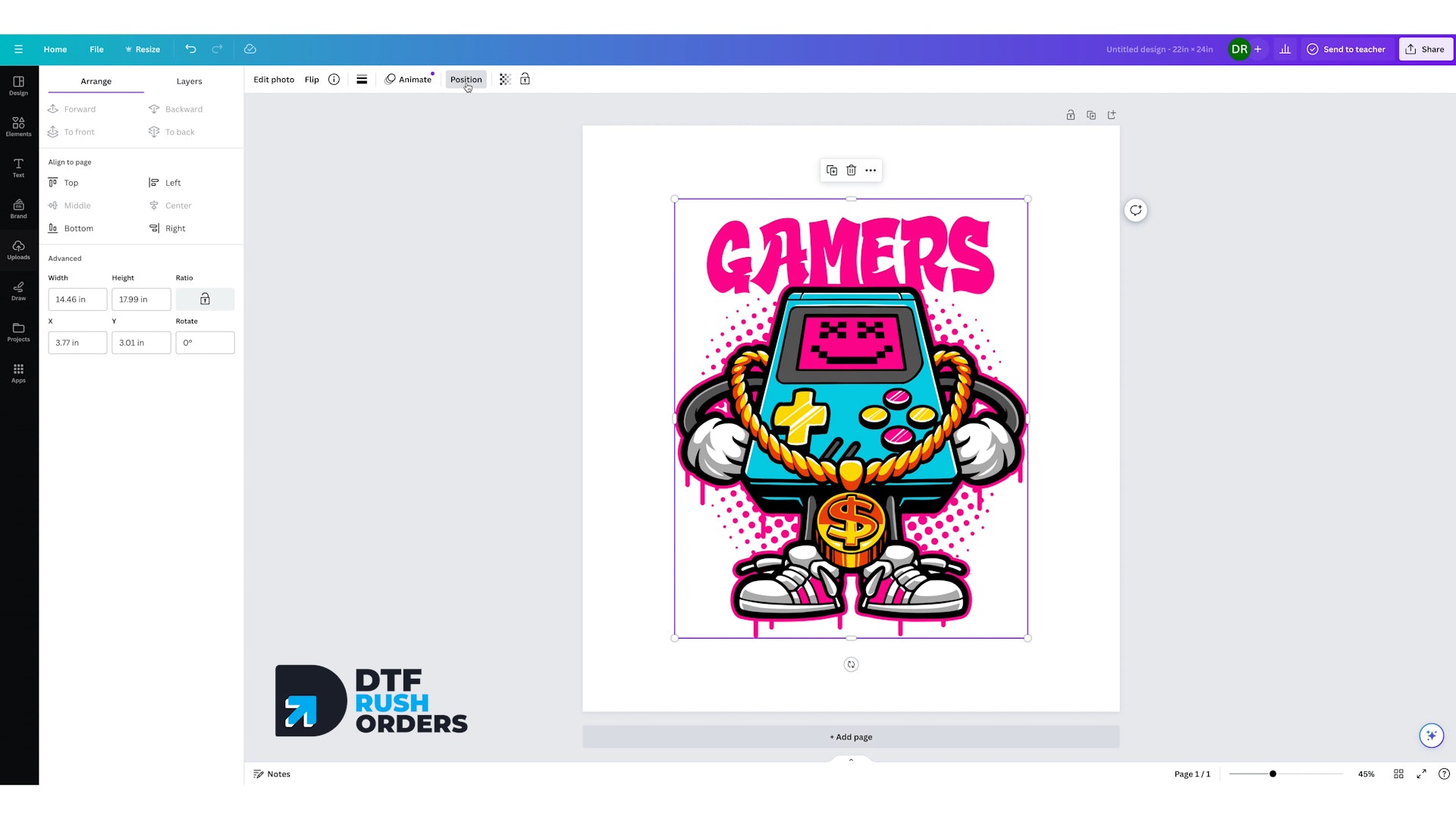 Create a DTF Gang Sheet on Canva